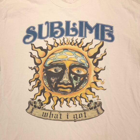 Sublime Band Short Sleeve Crew Neck Graphic T Shirt Mens Size Large L White - Picture 4 of 9